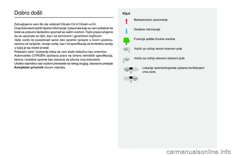 CITROEN C4 2021  Priručnik (in Serbian)   
 
 
 
  
   
   
 
  
 
  
 
 
   
 
 
   
 
 
  
Dobro došli
Zahvaljujemo vam što ste odabrali Citro
