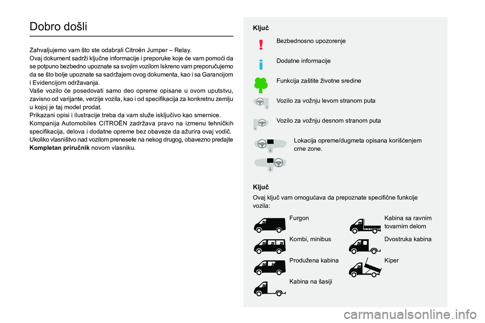 CITROEN JUMPER 2020  Priručnik (in Serbian)   
  
  
 
 
 
  
 
 
  
 
 
  
  
   
   
 
  
Dobro došli
Zahvaljujemo vam što ste odabrali Citro