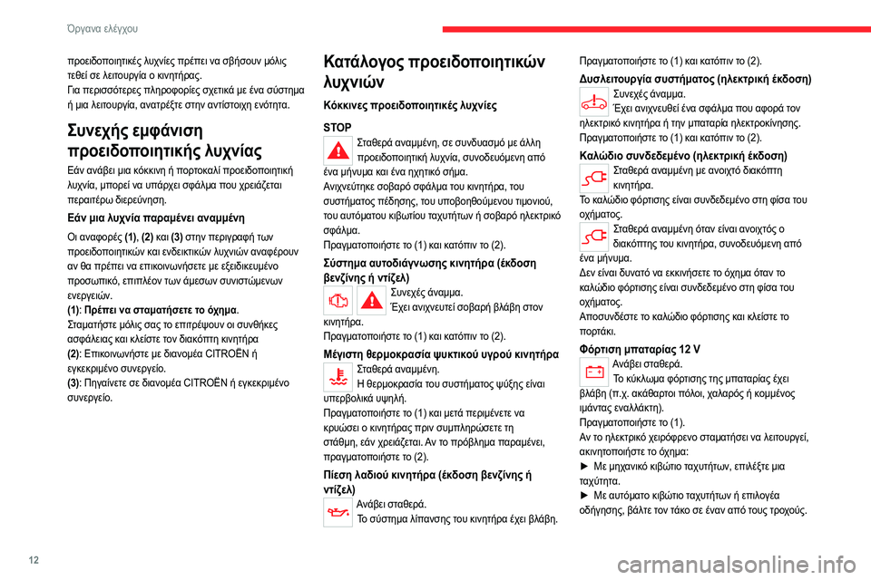 CITROEN C4 2021 ΟΔΗΓΌΣ ΧΡΉΣΗΣ (in Greek) 12
Όργανα ελέγχου
προειδοποιητικές λυχνίες πρέπει να σβήσουν μόλις
τεθεί σε λειτουργία ο κινητήρας.
Για περι CITROEN C4 2021 ΟΔΗΓΌΣ ΧΡΉΣΗΣ (in Greek) 12
Όργανα ελέγχου
προειδοποιητικές λυχνίες πρέπει να σβήσουν μόλις
τεθεί σε λειτουργία ο κινητήρας.
Για περι
