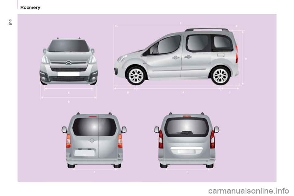 CITROEN BERLINGO MULTISPACE 2015 Návod na použitie (in Slovak) Berlingo-2-vP_sk_Chap09_Caract-technique_ed01-2015
Berlingo-2-vP_sk_Chap09_Caract-technique_ed01-2015
192
Rozmery CITROEN BERLINGO MULTISPACE 2015 Návod na použitie (in Slovak) Berlingo-2-vP_sk_Chap09_Caract-technique_ed01-2015
Berlingo-2-vP_sk_Chap09_Caract-technique_ed01-2015
192
Rozmery