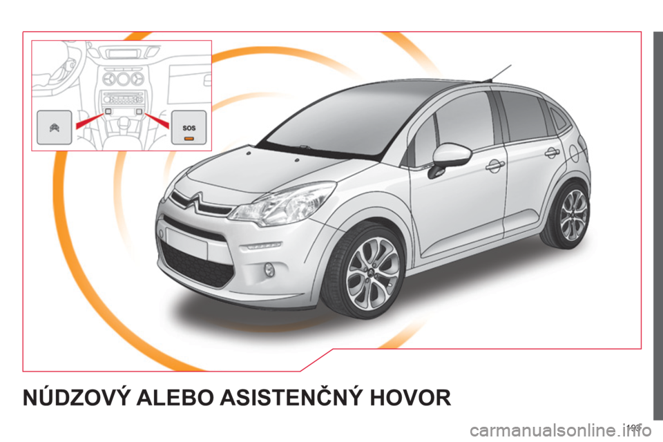 CITROEN C3 2015 Návod na použitie (in Slovak) 193
C3_sk_Chap13a_Bta_ed01-2014
NÚDZOVý ALEBO ASISTENČN ý HOVOR CITROEN C3 2015 Návod na použitie (in Slovak) 193
C3_sk_Chap13a_Bta_ed01-2014
NÚDZOVý ALEBO ASISTENČN ý HOVOR