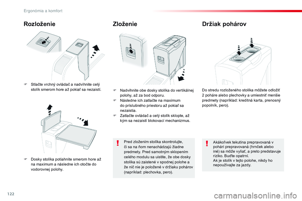 CITROEN JUMPER SPACETOURER 2017 Návod na použitie (in Slovak) 122
Spacetourer-VP_sk_Chap03_ergonomie-et-confort_ed01-2016
Rozloženie
F Dosky stolíka potiahnite smerom hore až na maximum a následne ich otočte do
vodorovnej polohy. F
N
advihnite obe dosky CITROEN JUMPER SPACETOURER 2017 Návod na použitie (in Slovak) 122
Spacetourer-VP_sk_Chap03_ergonomie-et-confort_ed01-2016
Rozloženie
F Dosky stolíka potiahnite smerom hore až na maximum a následne ich otočte do
vodorovnej polohy. F
N
advihnite obe dosky