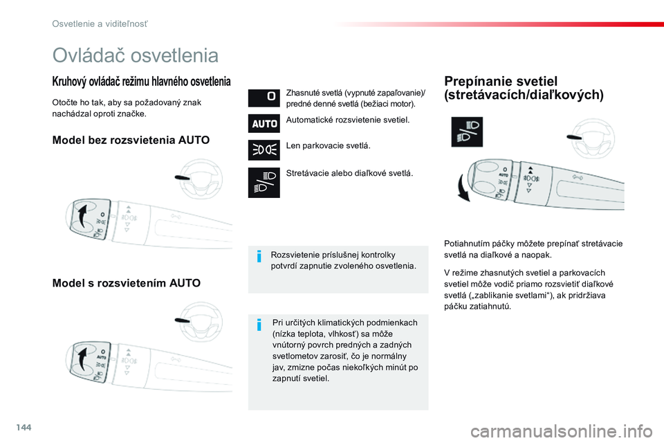 CITROEN JUMPER SPACETOURER 2017 Návod na použitie (in Slovak) 144
Spacetourer-VP_sk_Chap04_eclairage-et-visibilite_ed01-2016
Model bez rozsvietenia AUTO
Model s rozsvietením AUTO
Kruhový ovládač režimu hlavného osvetleniaZhasnuté svetlá (vypnuté zapaľo CITROEN JUMPER SPACETOURER 2017 Návod na použitie (in Slovak) 144
Spacetourer-VP_sk_Chap04_eclairage-et-visibilite_ed01-2016
Model bez rozsvietenia AUTO
Model s rozsvietením AUTO
Kruhový ovládač režimu hlavného osvetleniaZhasnuté svetlá (vypnuté zapaľo