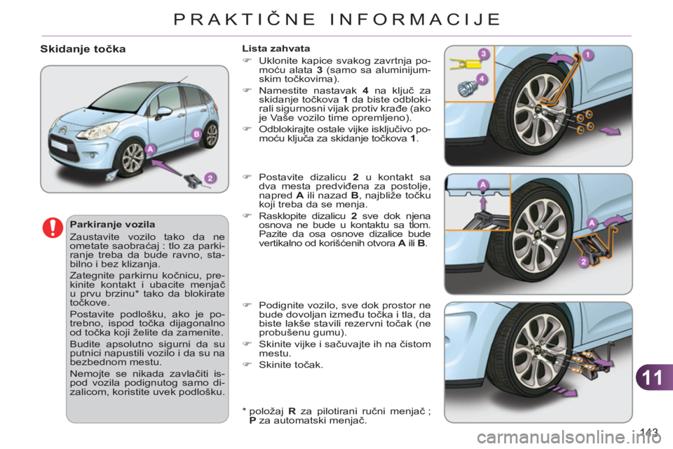 CITROEN C3 2013  Priručnik (in Serbian) 11
143
PRAKTIČNE INFORMACIJE
   
*  
  polo