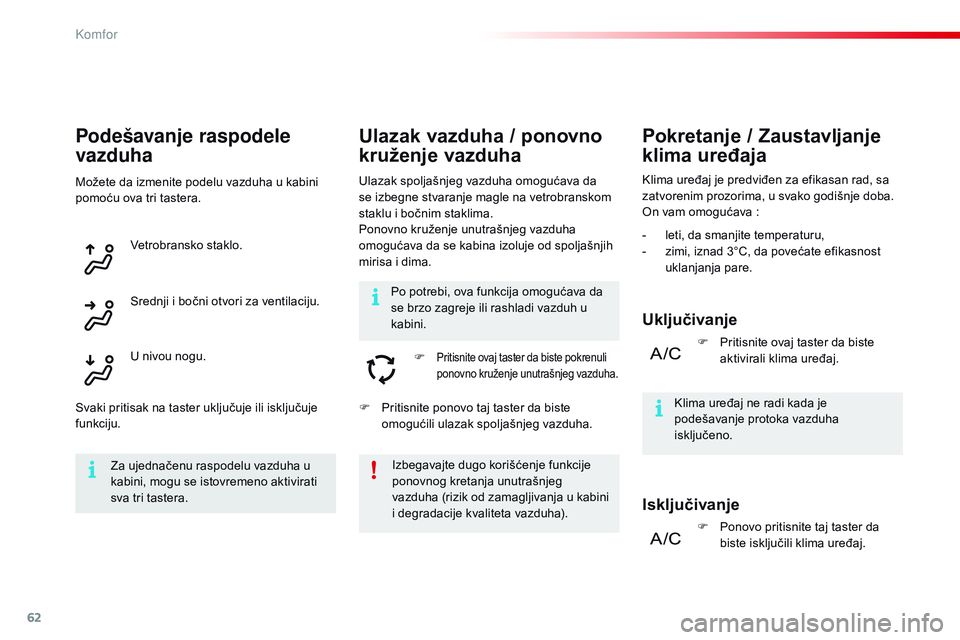 CITROEN C4 CACTUS 2015  Priručnik (in Serbian) 62
C4-cactus_sr_Chap03_confort_ed02-2014
Ulazak vazduha / ponovno 
kruženje vazduha
Ulazak spoljašnjeg vazduha omogućava da 
se izbegne stvaranje magle na vetrobranskom 
staklu i bočnim staklima.
 CITROEN C4 CACTUS 2015  Priručnik (in Serbian) 62
C4-cactus_sr_Chap03_confort_ed02-2014
Ulazak vazduha / ponovno 
kruženje vazduha
Ulazak spoljašnjeg vazduha omogućava da 
se izbegne stvaranje magle na vetrobranskom 
staklu i bočnim staklima.