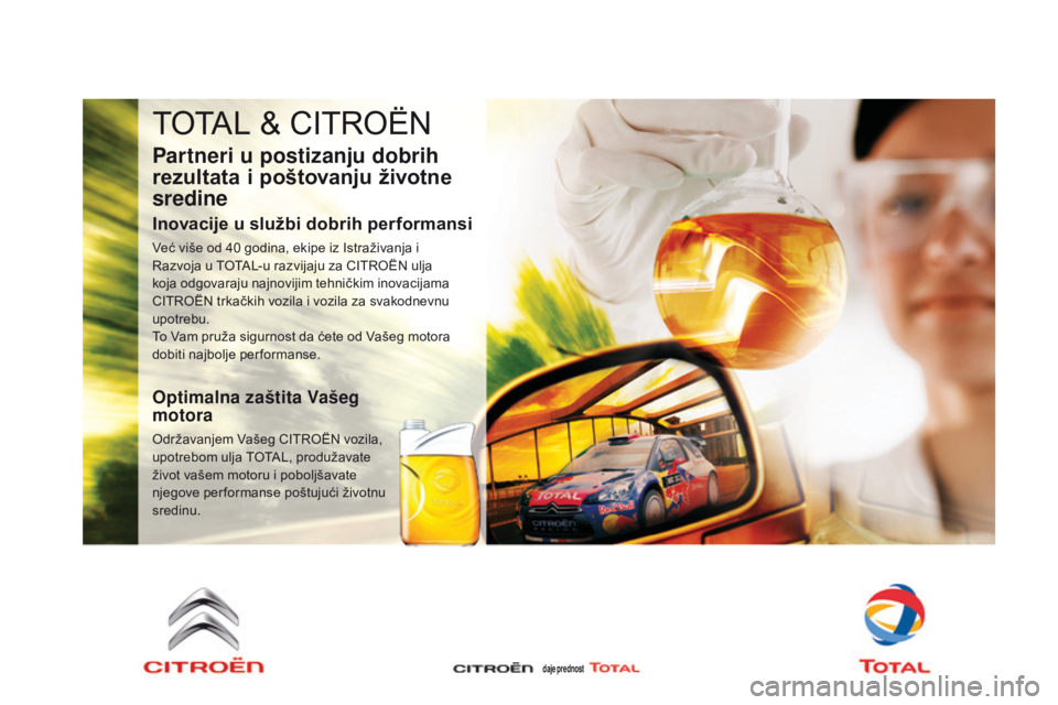 CITROEN DS3 CABRIO 2015 Priručnik (in Serbian) ds3_sr_Chap11_verifications_ed01-2014
ToTaL & CiTr oËn
Partneri u postizanju dobrih
rezultata
i
p
oštovanju
ž
ivotne
sr
edine
Inovacije u službi dobrih performansi
Već više od 40 go CITROEN DS3 CABRIO 2015 Priručnik (in Serbian) ds3_sr_Chap11_verifications_ed01-2014
ToTaL & CiTr oËn
Partneri u postizanju dobrih
rezultata
i
p
oštovanju
ž
ivotne
sr
edine
Inovacije u službi dobrih performansi
Već više od 40 go