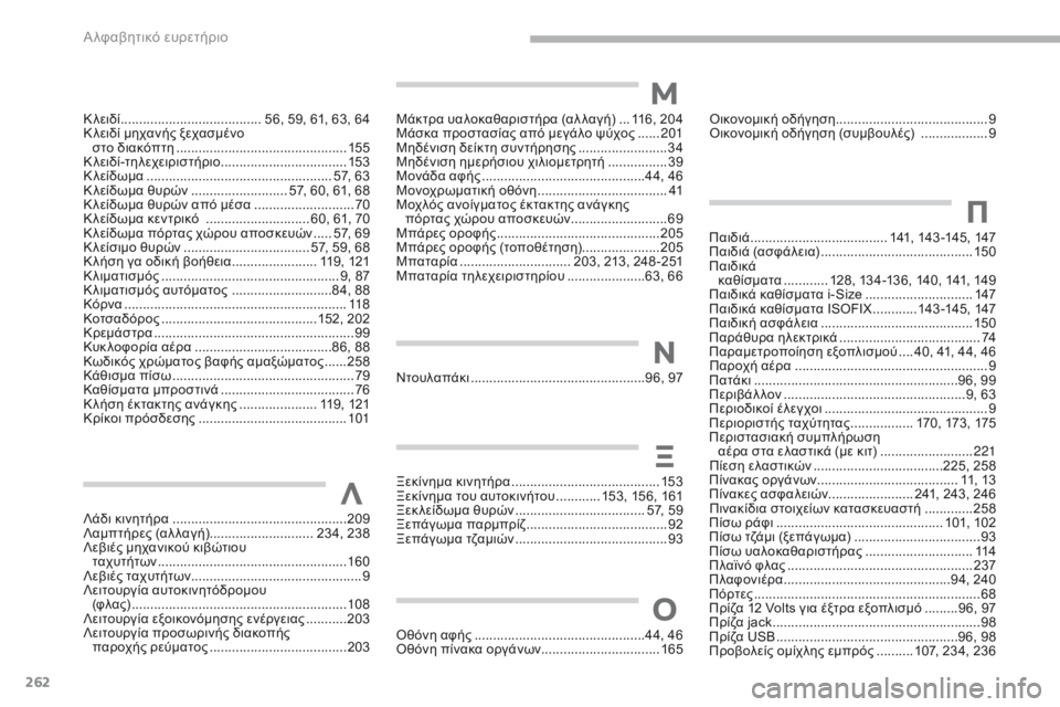 CITROEN C3 2017 ΟΔΗΓΌΣ ΧΡΉΣΗΣ (in Greek) 262
B618_el_Chap11_index-alpha_ed01-2016
Ντουλαπάκι ...............................................96, 97
όθ
όνη αφής
..............................
................44, 46
όθ
CITROEN C3 2017 ΟΔΗΓΌΣ ΧΡΉΣΗΣ (in Greek) 262
B618_el_Chap11_index-alpha_ed01-2016
Ντουλαπάκι ...............................................96, 97
όθ
όνη αφής
..............................
................44, 46
όθ