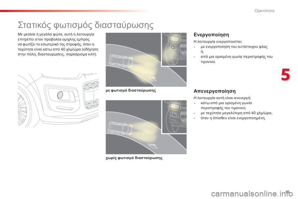 CITROEN C3 PICASSO 2015 ΟΔΗΓΌΣ ΧΡΉΣΗΣ (in Greek) 75
C3Picasso_el_Chap05_visibilite_ed01-2014
ςτατικός φωτισμός διασταύρωσης
Με μεσαία ή μεγάλα φώτα, αυτή η λειτουργία
επιτρέπει CITROEN C3 PICASSO 2015 ΟΔΗΓΌΣ ΧΡΉΣΗΣ (in Greek) 75
C3Picasso_el_Chap05_visibilite_ed01-2014
ςτατικός φωτισμός διασταύρωσης
Με μεσαία ή μεγάλα φώτα, αυτή η λειτουργία
επιτρέπει