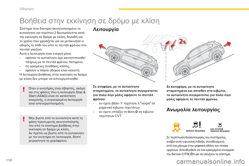 CITROEN C4 AIRCROSS 2016 ΟΔΗΓΌΣ ΧΡΉΣΗΣ (in Greek) 110
C4-Aircross_el_Chap04_conduite_ed01-2014
Βοήθεια στην εκκίνηση σε δρόμο με κλίση
ςύστημα που διατηρεί ακινητοποιημένο το
αυτ CITROEN C4 AIRCROSS 2016 ΟΔΗΓΌΣ ΧΡΉΣΗΣ (in Greek) 110
C4-Aircross_el_Chap04_conduite_ed01-2014
Βοήθεια στην εκκίνηση σε δρόμο με κλίση
ςύστημα που διατηρεί ακινητοποιημένο το
αυτ
