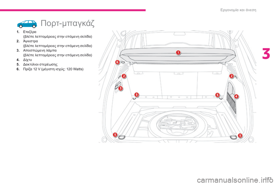 CITROEN C4 SPACETOURER 2018 ΟΔΗΓΌΣ ΧΡΉΣΗΣ (in Greek) 117
C4-Picasso-II_el_Chap03_ergonomie-confort_ed02-2016
Πορτ-μπαγκάζ
1. Εταζέρα (βλέπε λεπτομέρειες στην επόμενη σελίδα)
2.
Άγ
κισ τρα
(
CITROEN C4 SPACETOURER 2018 ΟΔΗΓΌΣ ΧΡΉΣΗΣ (in Greek) 117
C4-Picasso-II_el_Chap03_ergonomie-confort_ed02-2016
Πορτ-μπαγκάζ
1. Εταζέρα (βλέπε λεπτομέρειες στην επόμενη σελίδα)
2.
Άγ
κισ τρα
(