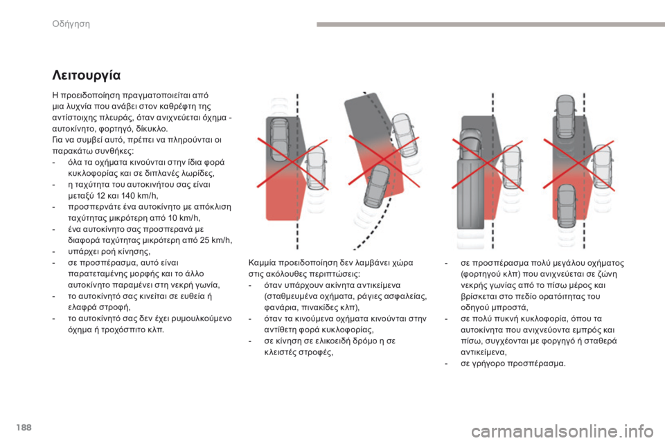 CITROEN C4 SPACETOURER 2018  ΟΔΗΓΌΣ ΧΡΉΣΗΣ (in Greek) 188
C4-Picasso-II_el_Chap04_conduite_ed02-2016
η προειδοποίηση πραγματοποιείται από 
μ ια λυχνία που ανάβει στον καθρέφτη της 
αντ