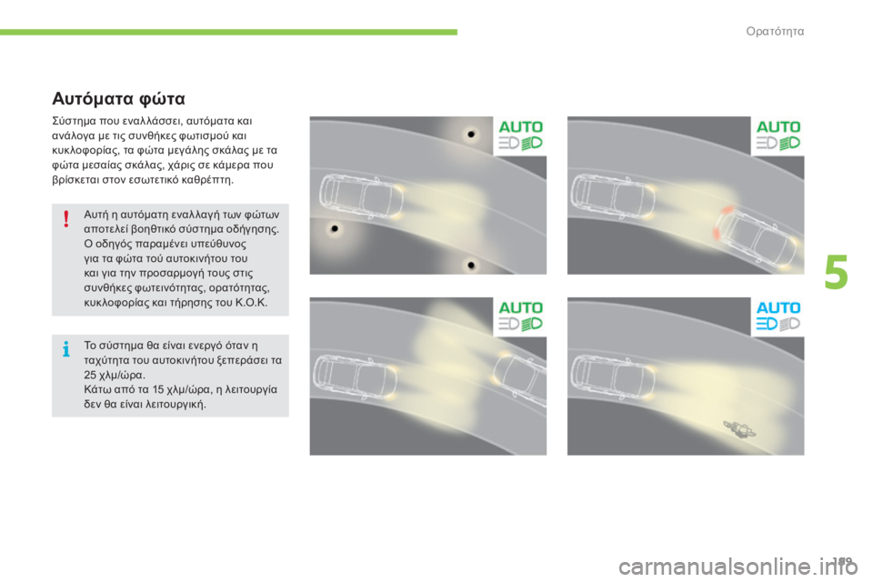 CITROEN C4 SPACETOURER 2015 ΟΔΗΓΌΣ ΧΡΉΣΗΣ (in Greek) 199
C4-Picasso-II_el_Chap05_visibilite_ed01-2014
Αυτόματα φώτα
ςύστημα που εναλ λάσσει, αυτόματα και
ανάλογα με τις συνθήκες φωτισ CITROEN C4 SPACETOURER 2015 ΟΔΗΓΌΣ ΧΡΉΣΗΣ (in Greek) 199
C4-Picasso-II_el_Chap05_visibilite_ed01-2014
Αυτόματα φώτα
ςύστημα που εναλ λάσσει, αυτόματα και
ανάλογα με τις συνθήκες φωτισ