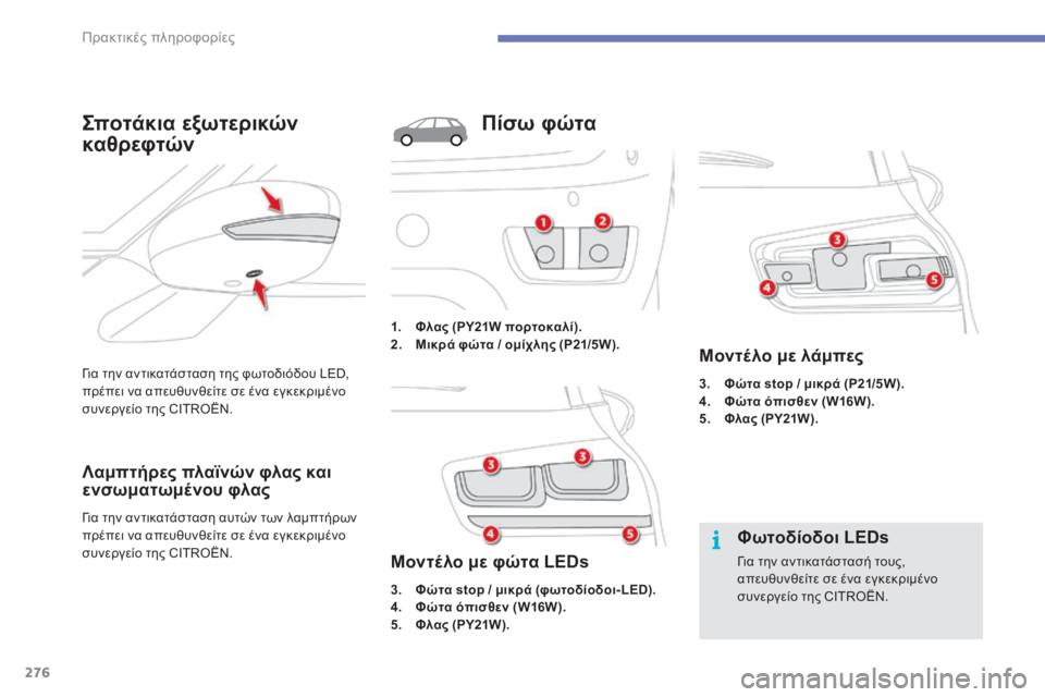 CITROEN C4 SPACETOURER 2015 ΟΔΗΓΌΣ ΧΡΉΣΗΣ (in Greek) 276
C4-Picasso-II_el_Chap07_info-pratiques_ed01-2014
για την αντικατάσταση της φωτοδιόδου LED,
πρέπει να απευθυνθείτε σε ένα εγκεκριμ CITROEN C4 SPACETOURER 2015 ΟΔΗΓΌΣ ΧΡΉΣΗΣ (in Greek) 276
C4-Picasso-II_el_Chap07_info-pratiques_ed01-2014
για την αντικατάσταση της φωτοδιόδου LED,
πρέπει να απευθυνθείτε σε ένα εγκεκριμ