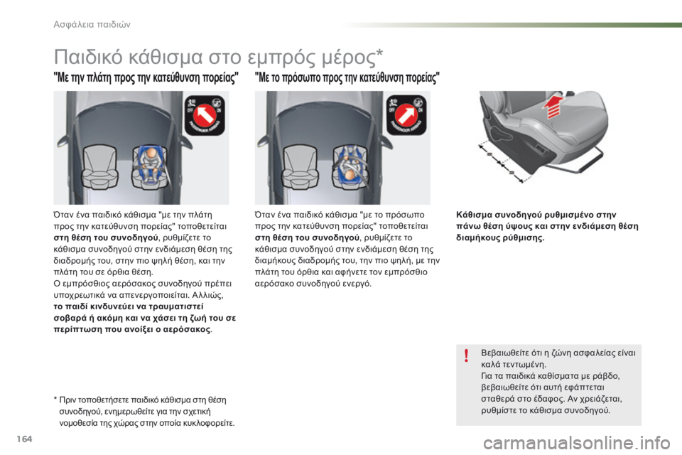 CITROEN C5 2016  ΟΔΗΓΌΣ ΧΡΉΣΗΣ (in Greek) 164
C5_el_Chap07_securite-enfant_ed01-2015
"Με την πλάτη προς την κατεύθυνση πορείας""Με το πρόσωπο προς την κατεύθυνση πορ