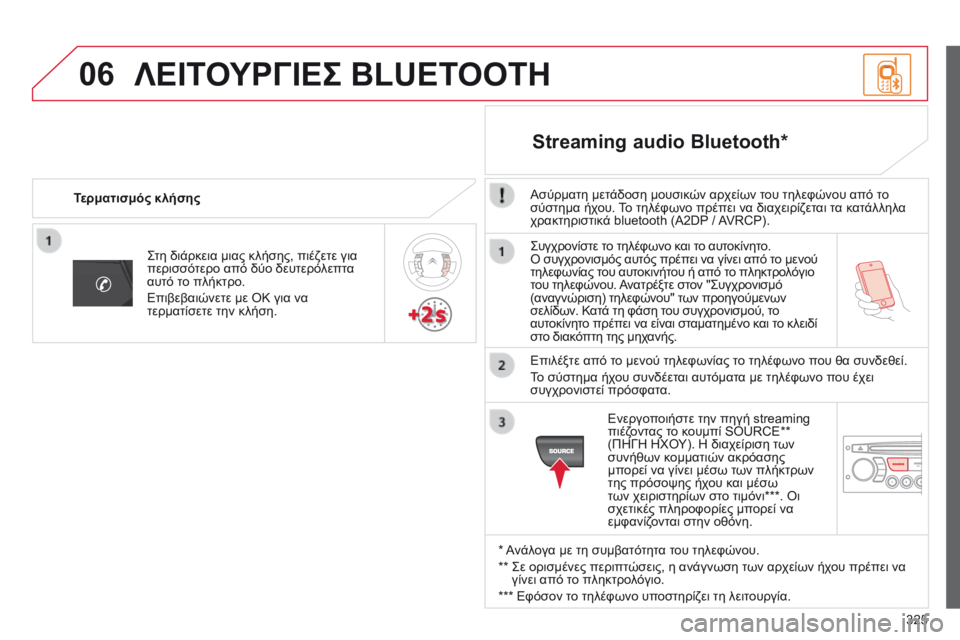 CITROEN C5 2015 ΟΔΗΓΌΣ ΧΡΉΣΗΣ (in Greek) 06
325
C5_el_Chap11c_RD45_ed01_2014
ςυγχρονίστε το τηλέφωνο και το αυτοκίνητο. ό συγχρονισμός αυτός πρέπει να γίνει από το με CITROEN C5 2015 ΟΔΗΓΌΣ ΧΡΉΣΗΣ (in Greek) 06
325
C5_el_Chap11c_RD45_ed01_2014
ςυγχρονίστε το τηλέφωνο και το αυτοκίνητο. ό συγχρονισμός αυτός πρέπει να γίνει από το με
