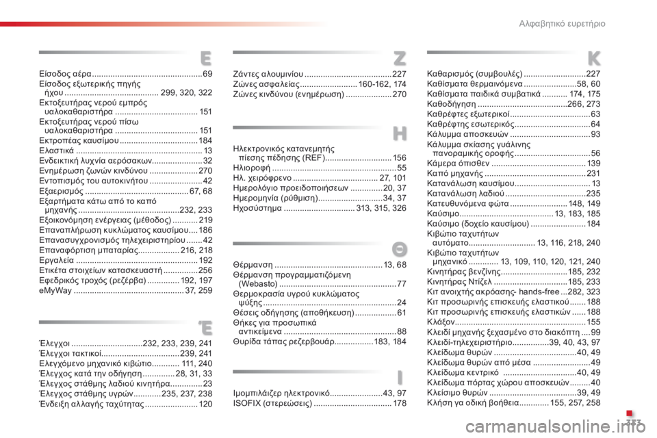 CITROEN C5 2015 ΟΔΗΓΌΣ ΧΡΉΣΗΣ (in Greek) 333
C5_el_Chap12_index-alpha_ed01-2014
ηλεκτρονικός κατανεμητής πίεσης πέδησης (REF) .............................15
6
ηλ
ιοροφή
....................... CITROEN C5 2015 ΟΔΗΓΌΣ ΧΡΉΣΗΣ (in Greek) 333
C5_el_Chap12_index-alpha_ed01-2014
ηλεκτρονικός κατανεμητής πίεσης πέδησης (REF) .............................15
6
ηλ
ιοροφή
.......................
