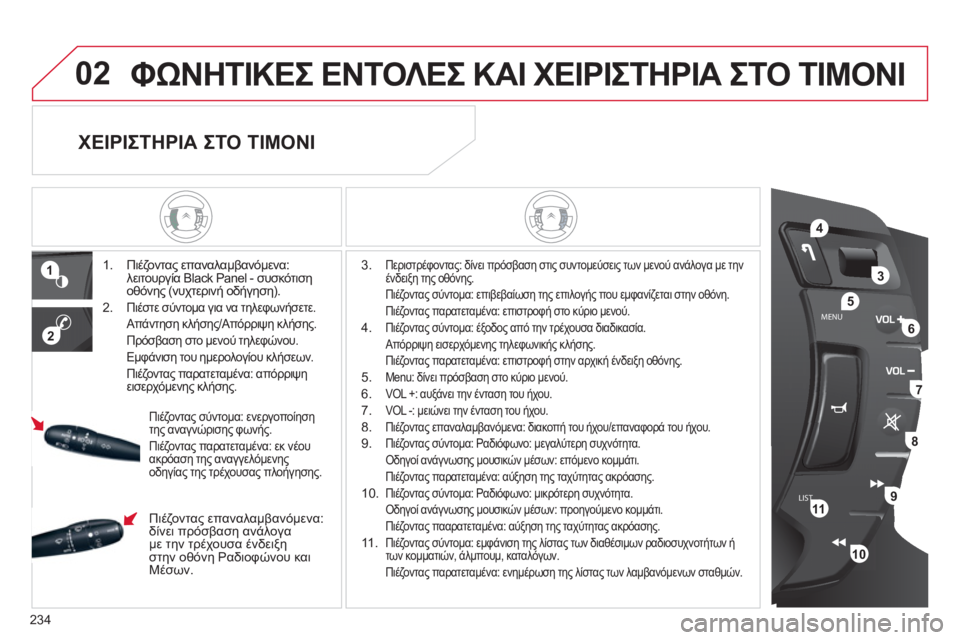 CITROEN C5 2012 ΟΔΗΓΌΣ ΧΡΉΣΗΣ (in Greek) 234
LISTMENU
1
2
02
4
3
5
6
7
8
9
10
11
ΦΩΝΗΤΙΚΕΣ ΕΝΤΟΛΕΣ ΚΑΙ ΧΕΙΡΙΣΤΗΡΙΑ ΣΤΟ ΤΙΜΟΝΙ
1. Πιέζοντας επαναλαμβανόμενα:
λειτο CITROEN C5 2012 ΟΔΗΓΌΣ ΧΡΉΣΗΣ (in Greek) 234
LISTMENU
1
2
02
4
3
5
6
7
8
9
10
11
ΦΩΝΗΤΙΚΕΣ ΕΝΤΟΛΕΣ ΚΑΙ ΧΕΙΡΙΣΤΗΡΙΑ ΣΤΟ ΤΙΜΟΝΙ
1. Πιέζοντας επαναλαμβανόμενα:
λειτο