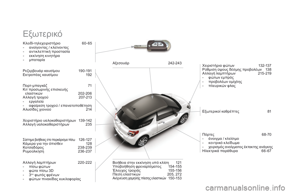 CITROEN DS3 2015 ΟΔΗΓΌΣ ΧΡΉΣΗΣ (in Greek) DS3_el_Chap14_index-recherche_ed01-2014
Εξωτερικό
Κλειδί-τηλεχειριστήριο 60-65
- α νοίγοντας / κ λείνοντας
-
α
ντικ λεπτική προστ CITROEN DS3 2015 ΟΔΗΓΌΣ ΧΡΉΣΗΣ (in Greek) DS3_el_Chap14_index-recherche_ed01-2014
Εξωτερικό
Κλειδί-τηλεχειριστήριο 60-65
- α νοίγοντας / κ λείνοντας
-
α
ντικ λεπτική προστ