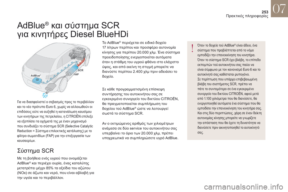 CITROEN DS4 2017 ΟΔΗΓΌΣ ΧΡΉΣΗΣ (in Greek) 253
DS4_el_Chap07_info-pratiques_ed01-2016
Όταν το δοχείο τού AdBlue® είναι άδειο, ένα
σύστημα που προβλέπτεται από το νόμο
εμποδίζ CITROEN DS4 2017 ΟΔΗΓΌΣ ΧΡΉΣΗΣ (in Greek) 253
DS4_el_Chap07_info-pratiques_ed01-2016
Όταν το δοχείο τού AdBlue® είναι άδειο, ένα
σύστημα που προβλέπτεται από το νόμο
εμποδίζ