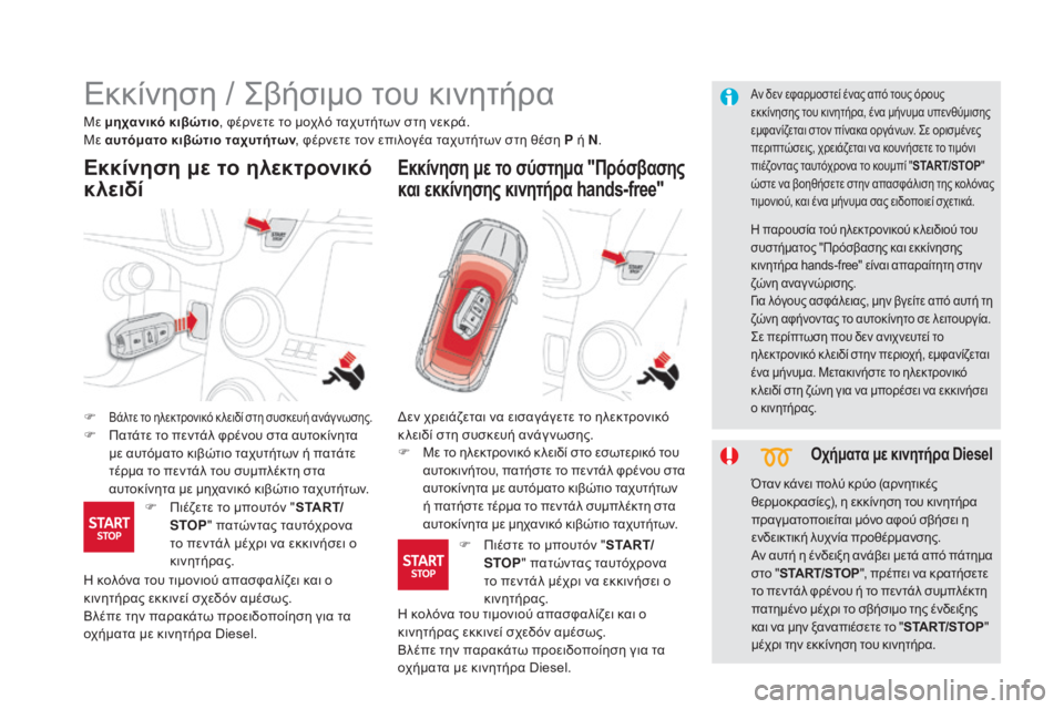 CITROEN DS5 2016 ΟΔΗΓΌΣ ΧΡΉΣΗΣ (in Greek) DS5_el_Chap04_conduite_ed02-2015
Εκκίνηση / Σβήσιμο του κινητήρα
F Βάλτε το ηλεκτρονικό κ λειδί στη συσκευή ανάγ νωσης.F Πατάτ CITROEN DS5 2016 ΟΔΗΓΌΣ ΧΡΉΣΗΣ (in Greek) DS5_el_Chap04_conduite_ed02-2015
Εκκίνηση / Σβήσιμο του κινητήρα
F Βάλτε το ηλεκτρονικό κ λειδί στη συσκευή ανάγ νωσης.F Πατάτ