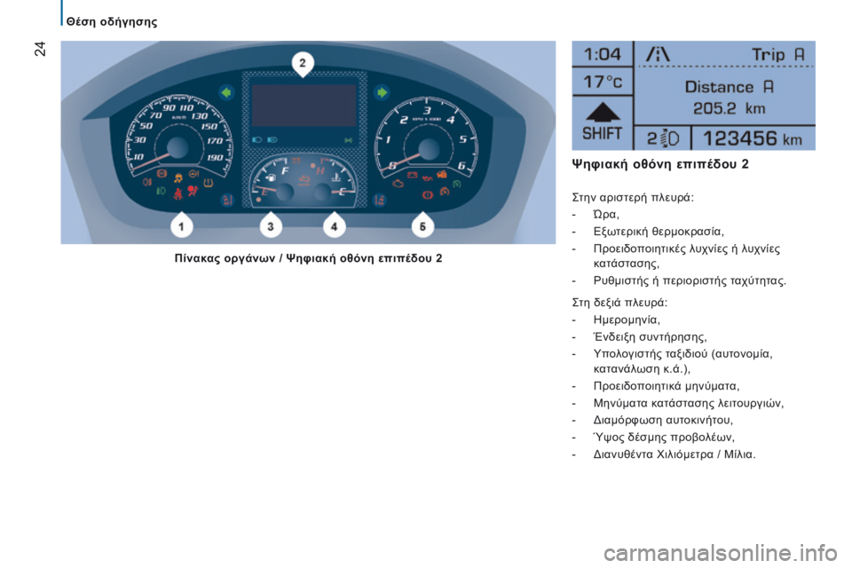 CITROEN JUMPER 2017 ΟΔΗΓΌΣ ΧΡΉΣΗΣ (in Greek) 24
Jumper_el_Chap02_Pret-a-Partir_ed01-2016
Ψηφιακή οθόνη επιπέδου 2
ςτην αριστερή πλευρά:
-
Ώρα,
-
Εξω
τερική θερμοκρασία,
-
Πρ CITROEN JUMPER 2017 ΟΔΗΓΌΣ ΧΡΉΣΗΣ (in Greek) 24
Jumper_el_Chap02_Pret-a-Partir_ed01-2016
Ψηφιακή οθόνη επιπέδου 2
ςτην αριστερή πλευρά:
-
Ώρα,
-
Εξω
τερική θερμοκρασία,
-
Πρ