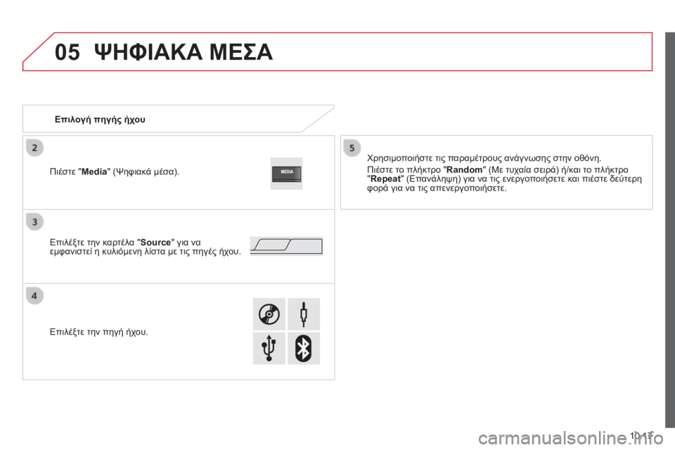 CITROEN JUMPER 2015 ΟΔΗΓΌΣ ΧΡΉΣΗΣ (in Greek) 05
10.17
JUMPER-PAPIER_EL_CHAP10A_AUTORADIO_FIAT-TACTILE-1_ED01-2014
ΨΗΦΙΑΚΑ ΜΕΣΑ
Ε π ι λ ο γ ή π η γ ή ς ή χ ο υ
Χρησιμοποιήστε τ CITROEN JUMPER 2015 ΟΔΗΓΌΣ ΧΡΉΣΗΣ (in Greek) 05
10.17
JUMPER-PAPIER_EL_CHAP10A_AUTORADIO_FIAT-TACTILE-1_ED01-2014
ΨΗΦΙΑΚΑ ΜΕΣΑ
Ε π ι λ ο γ ή π η γ ή ς ή χ ο υ
Χρησιμοποιήστε τ