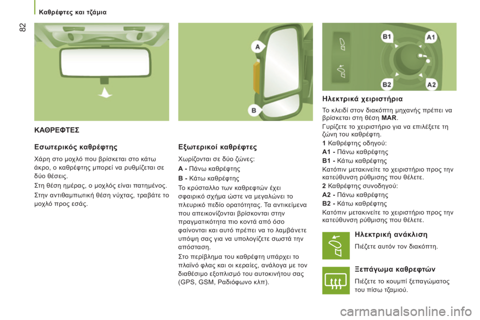 CITROEN JUMPER 2015 ΟΔΗΓΌΣ ΧΡΉΣΗΣ (in Greek) Καθρέφτες και τζάμια
82
JUMPER-PAPIER_EL_CHAP03_ERGO ET CONFORT_ED01-2014
ΚΑΘΡΕΦΤΕΣ
Εξωτερικοί καθρέφτες
Χωρίζονται σε δύο ζώ CITROEN JUMPER 2015 ΟΔΗΓΌΣ ΧΡΉΣΗΣ (in Greek) Καθρέφτες και τζάμια
82
JUMPER-PAPIER_EL_CHAP03_ERGO ET CONFORT_ED01-2014
ΚΑΘΡΕΦΤΕΣ
Εξωτερικοί καθρέφτες
Χωρίζονται σε δύο ζώ