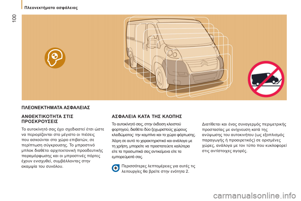 CITROEN JUMPER 2012 ΟΔΗΓΌΣ ΧΡΉΣΗΣ (in Greek)
Πλεονεκτήματα ασφάλειας
100
ΠΛΕΟΝΕΚΤΗΜΑΤΑ ΑΣΦΑΛΕΙΑΣ
ΑΝΘΕΚΤΙΚΟΤΗΤΑ ΣΤΙΣ
ΠΡΟΣΚΡΟΥΣΕΙΣ
Το αυτοκί CITROEN JUMPER 2012 ΟΔΗΓΌΣ ΧΡΉΣΗΣ (in Greek)
Πλεονεκτήματα ασφάλειας
100
ΠΛΕΟΝΕΚΤΗΜΑΤΑ ΑΣΦΑΛΕΙΑΣ
ΑΝΘΕΚΤΙΚΟΤΗΤΑ ΣΤΙΣ
ΠΡΟΣΚΡΟΥΣΕΙΣ
Το αυτοκί