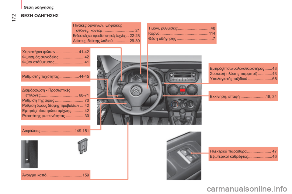 CITROEN NEMO 2013  ΟΔΗΓΌΣ ΧΡΉΣΗΣ (in Greek)  172
 
 
 
Θέση οδήγησης 
 
 
 
ΘΕΣΗ ΟΔΗΓΗΣΗΣ 
 
 
Πίνακες οργάνων, ψηφιακές 
οθόνες, κοντέρ .............................   21 
 
Ενδει