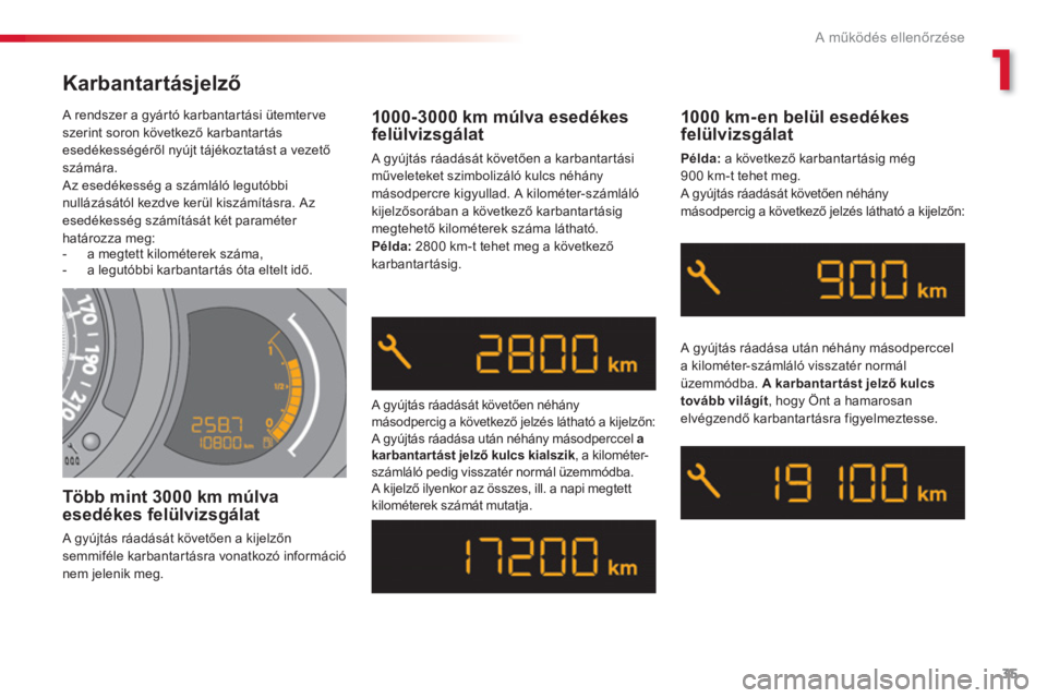 CITROEN C3 2014 Kezelési útmutató (in Hungarian) 1
A működés ellenőrzése
35
A rendszer a gyár tó karbantar tási ütemterveszerint soron következő karbantart CITROEN C3 2014 Kezelési útmutató (in Hungarian) 1
A működés ellenőrzése
35
A rendszer a gyár tó karbantar tási ütemterveszerint soron következő karbantart