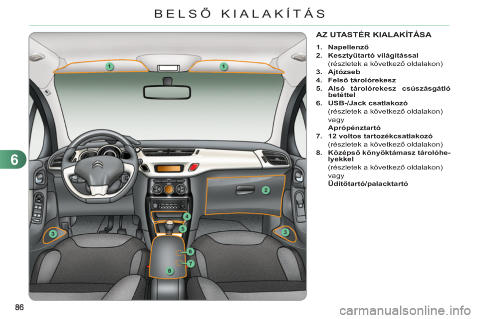 CITROEN C3 2013  Kezelési útmutató (in Hungarian) 6
BELSŐ KIALAK