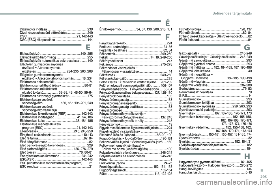 CITROEN JUMPER SPACETOURER 2018 Kezelési útmutató (in Hungarian) 295
Elakadásjelző .................................................140, 255
Elakadásjelző háromszög ..................................... 25
5
Elakadásjelzők automatikus bekapcsolása
....... CITROEN JUMPER SPACETOURER 2018 Kezelési útmutató (in Hungarian) 295
Elakadásjelző .................................................140, 255
Elakadásjelző háromszög ..................................... 25
5
Elakadásjelzők automatikus bekapcsolása
.......