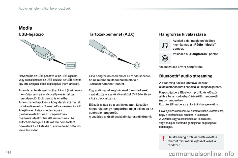 CITROEN JUMPER DISPATCH 2017 Kezelési útmutató (in Hungarian) 454
Jumpy_hu_Chap10c_rCC-1_ed01-2016
Média
USB-lejátszóHangforrás kiválasztása
Válassza a „Hangforrás” pontot.
Az első oldal megjelenítéséhez
nyomja meg a „Rádió - Média”
gom CITROEN JUMPER DISPATCH 2017 Kezelési útmutató (in Hungarian) 454
Jumpy_hu_Chap10c_rCC-1_ed01-2016
Média
USB-lejátszóHangforrás kiválasztása
Válassza a „Hangforrás” pontot.
Az első oldal megjelenítéséhez
nyomja meg a „Rádió - Média”
gom