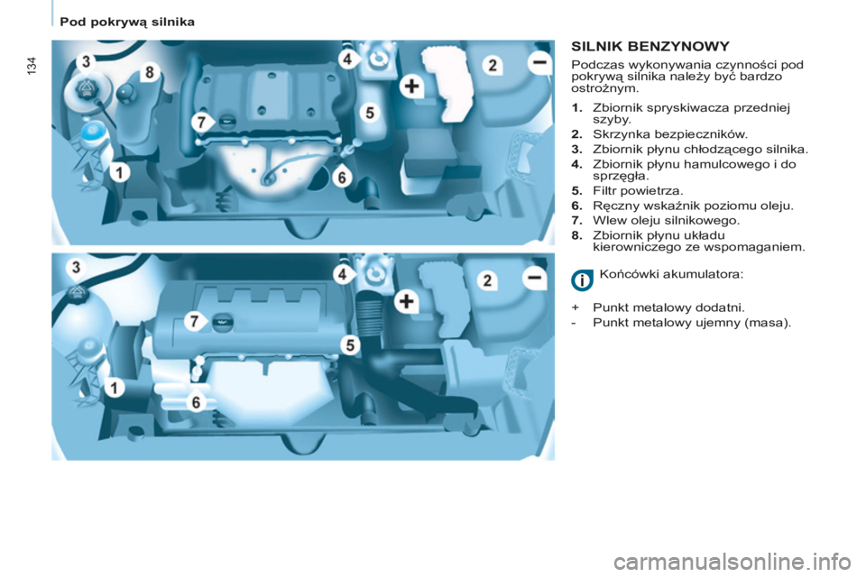 CITROEN BERLINGO MULTISPACE 2014 Instrukcja obsługi (in Polish) Pod pokrywą silnika
Berlingo-2-VP-papier_pl_Chap06_Verifi cation_ed01-2014
134
SILNIK BENZYNOWY
1. Zbiornik spryskiwacza przedniej szyby.
2. Skrzynka bezpieczników.
3. Zbio CITROEN BERLINGO MULTISPACE 2014 Instrukcja obsługi (in Polish) Pod pokrywą silnika
Berlingo-2-VP-papier_pl_Chap06_Verifi cation_ed01-2014
134
SILNIK BENZYNOWY
1. Zbiornik spryskiwacza przedniej szyby.
2. Skrzynka bezpieczników.
3. Zbio