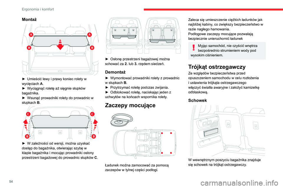 CITROEN BERLINGO VAN 2021 Instrukcja obsługi (in Polish) 54
Ergonomia i komfort
Ogrzewanie i wentylacja
Rady
Korzystanie z układu wentylacji i
klimatyzacji
► Aby zapewnić równomierne
rozprowadzanie powietrza, wloty powietrza
pod przednią szybą, d CITROEN BERLINGO VAN 2021 Instrukcja obsługi (in Polish) 54
Ergonomia i komfort
Ogrzewanie i wentylacja
Rady
Korzystanie z układu wentylacji i
klimatyzacji
► Aby zapewnić równomierne
rozprowadzanie powietrza, wloty powietrza
pod przednią szybą, d