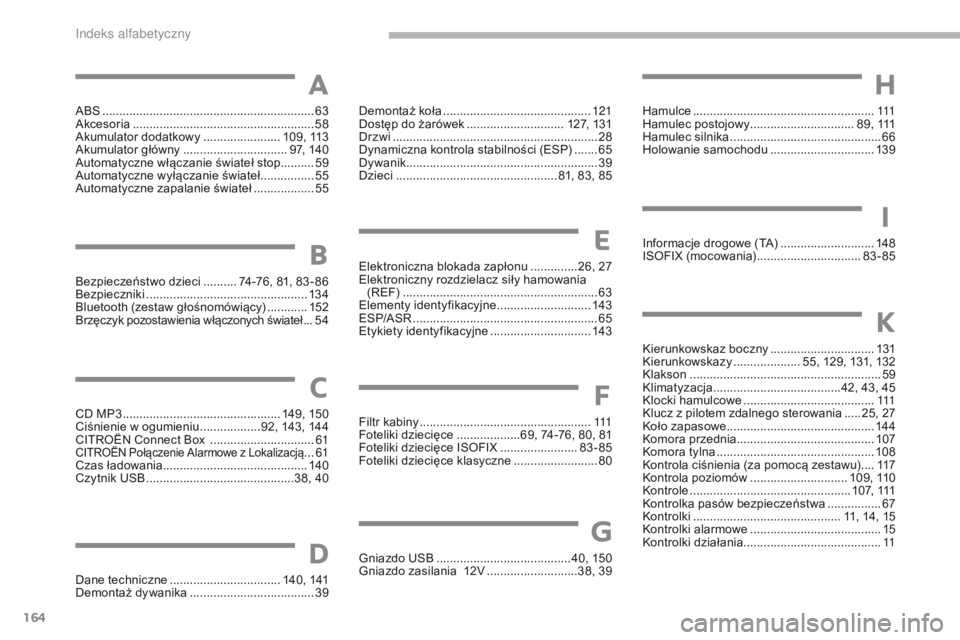 CITROEN C-ZERO 2017 Instrukcja obsługi (in Polish) 164
ABS ...............................................................63
Akcesoria ...................................................... 58
A
kumulator dodatkowy
....................... 1
09, 113
CITROEN C-ZERO 2017 Instrukcja obsługi (in Polish) 164
ABS ...............................................................63
Akcesoria ...................................................... 58
A
kumulator dodatkowy
....................... 1
09, 113