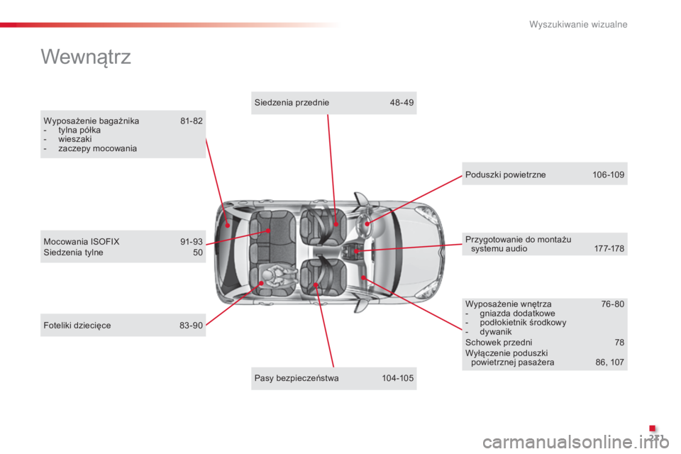 CITROEN C3 2015 Instrukcja obsługi (in Polish) 271
c3_pl_ chap14_ recherche-visuel-Index- alpha_ed01-2014
Wyposażenie bagażnika 8 1-82
- t ylna półka
-
wi
eszaki
-
z
aczepy mocowania
Wewnątrz
Foteliki dziecięce 8 3 -90
Mocowania I
s
CITROEN C3 2015 Instrukcja obsługi (in Polish) 271
c3_pl_ chap14_ recherche-visuel-Index- alpha_ed01-2014
Wyposażenie bagażnika 8 1-82
- t ylna półka
-
wi
eszaki
-
z
aczepy mocowania
Wewnątrz
Foteliki dziecięce 8 3 -90
Mocowania I
s