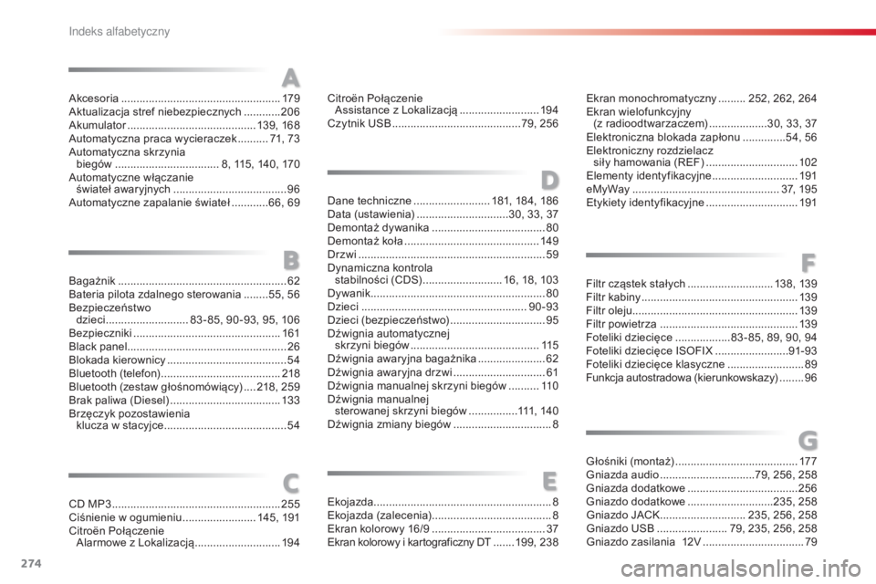 CITROEN C3 2015 Instrukcja obsługi (in Polish) 274
c3_pl_ chap14_ recherche-visuel-Index- alpha_ed01-2014
akcesoria .................................................... 17 9ak
tualizacja stref niebezpiecznych ............20
6
aku
mulator
...... CITROEN C3 2015 Instrukcja obsługi (in Polish) 274
c3_pl_ chap14_ recherche-visuel-Index- alpha_ed01-2014
akcesoria .................................................... 17 9ak
tualizacja stref niebezpiecznych ............20
6
aku
mulator
......
