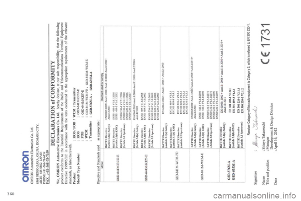 CITROEN C4 AIRCROSS 2014  Instrukcja obsługi (in Polish) 360 