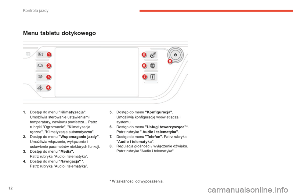 CITROEN C4 SPACETOURER 2015 Instrukcja obsługi (in Polish) 12
c4-Picasso-II_pl_chap01_controle-de-marche_ed01-2014
1. Dostęp do menu "Klimatyzacja".
um ożliwia sterowanie ustawieniami
temperatury, nawiewu powietrza... Patrz
rubryki "
og
rzew CITROEN C4 SPACETOURER 2015 Instrukcja obsługi (in Polish) 12
c4-Picasso-II_pl_chap01_controle-de-marche_ed01-2014
1. Dostęp do menu "Klimatyzacja".
um ożliwia sterowanie ustawieniami
temperatury, nawiewu powietrza... Patrz
rubryki "
og
rzew