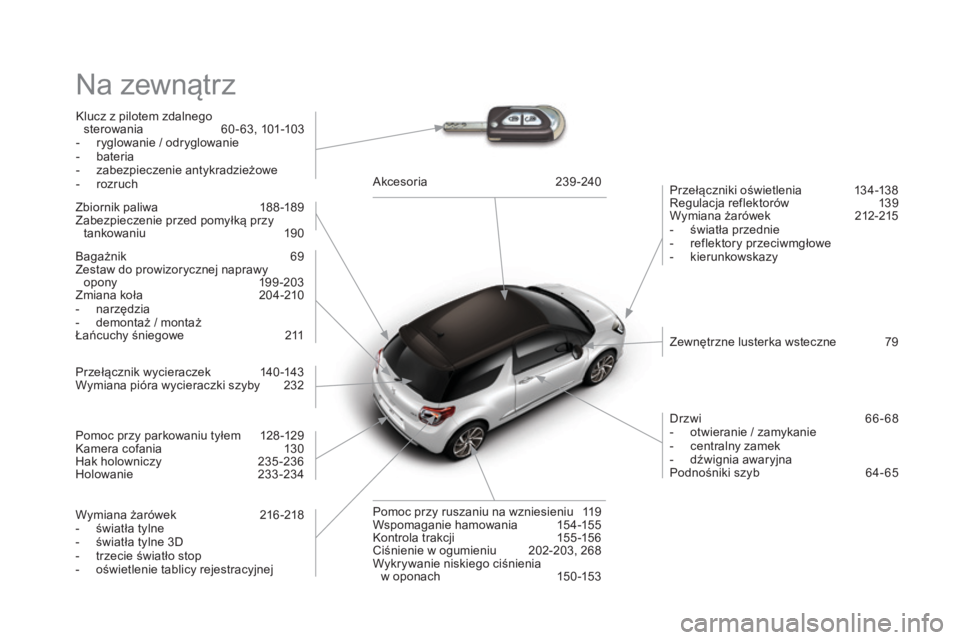 CITROEN DS3 2017 Instrukcja obsługi (in Polish) DS3_pl_Chap12_index-recherche_ed02-2015
Na zewnątrz
Klucz z pilotem zdalnego sterowania 60 - 63, 101-103
-
ry
glowanie / odryglowanie
-
bat
eria
-
za
bezpieczenie antykradzieżowe
-
ro
zruch CITROEN DS3 2017 Instrukcja obsługi (in Polish) DS3_pl_Chap12_index-recherche_ed02-2015
Na zewnątrz
Klucz z pilotem zdalnego sterowania 60 - 63, 101-103
-
ry
glowanie / odryglowanie
-
bat
eria
-
za
bezpieczenie antykradzieżowe
-
ro
zruch