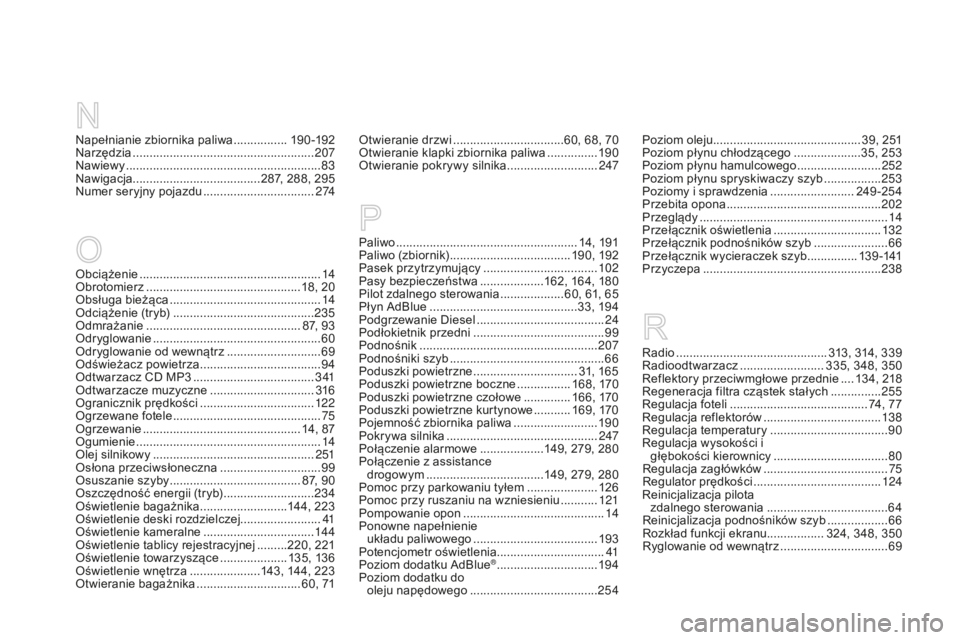 CITROEN DS3 2015 Instrukcja obsługi (in Polish) Ds3_pl_ chap14_index-recherche_ed01-2014
radio ............... .............................. 313, 314, 339ra
dioodtwarzacz ......................... 3 35, 348, 350
re
flektory przeciwmgłowe przedni CITROEN DS3 2015 Instrukcja obsługi (in Polish) Ds3_pl_ chap14_index-recherche_ed01-2014
radio ............... .............................. 313, 314, 339ra
dioodtwarzacz ......................... 3 35, 348, 350
re
flektory przeciwmgłowe przedni