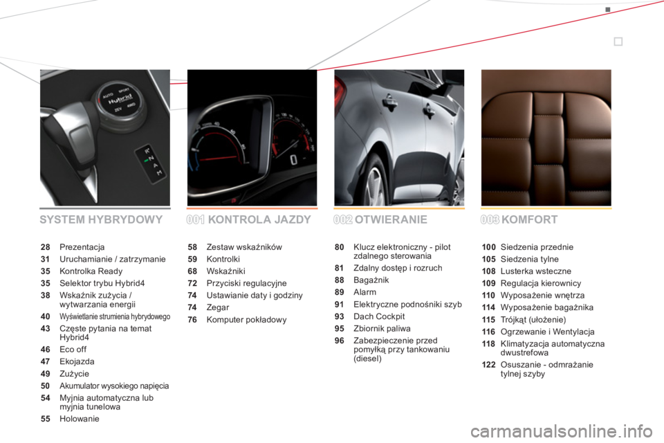 CITROEN DS5 HYBRID 2013  Instrukcja obsługi (in Polish) 58 Zestaw wskaźnik