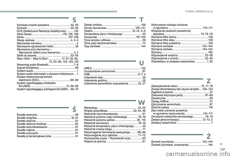 CITROEN JUMPER 2019 Instrukcja obsługi (in Polish) 187
Tabele silników .......................................................15 8
Tarcze hamulcowe ......................................... 1
2 9 –131
Telefon
...................................... CITROEN JUMPER 2019 Instrukcja obsługi (in Polish) 187
Tabele silników .......................................................15 8
Tarcze hamulcowe ......................................... 1
2 9 –131
Telefon
......................................