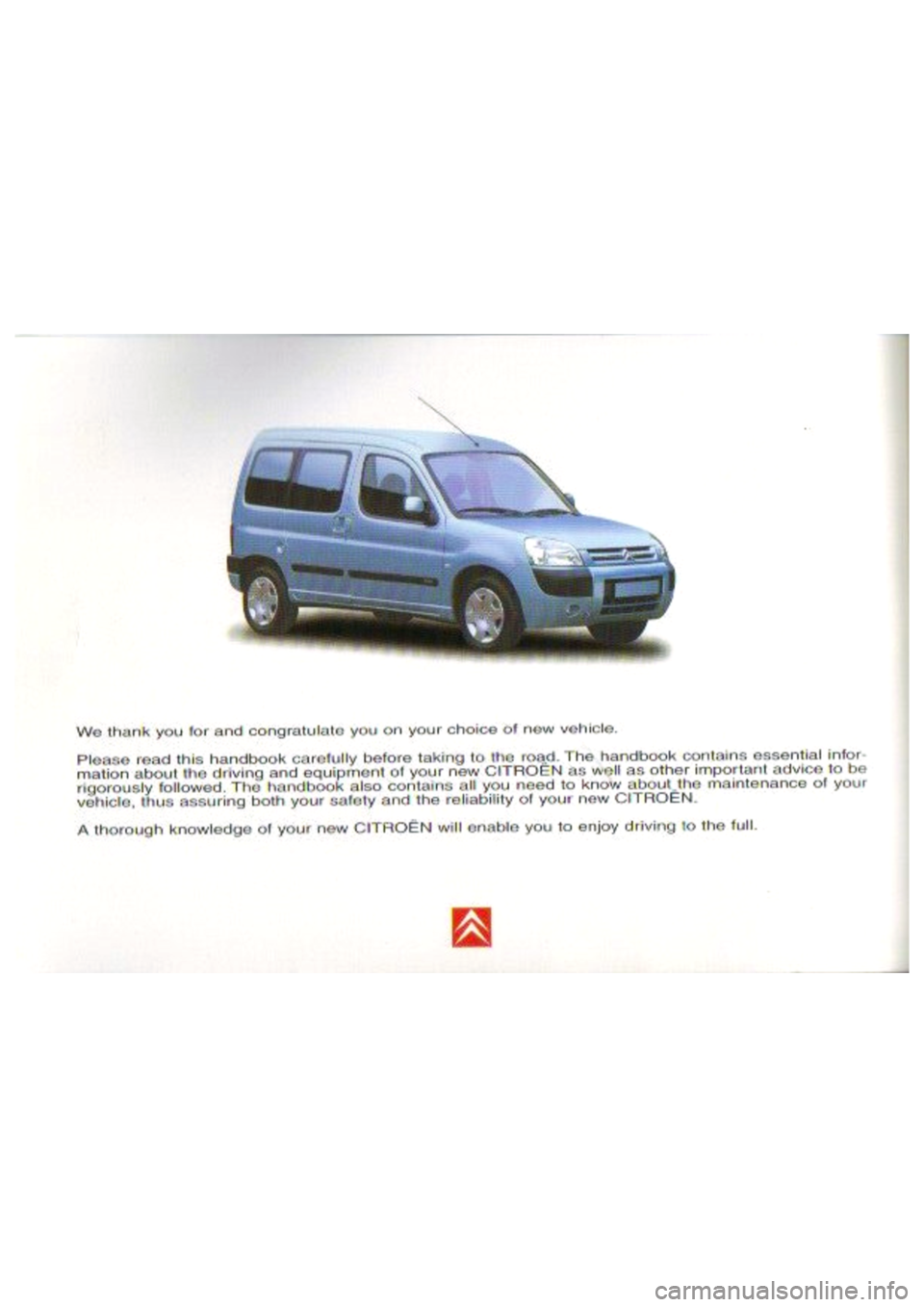 CITROEN BERLINGO VAN 2007  Owners Manual 