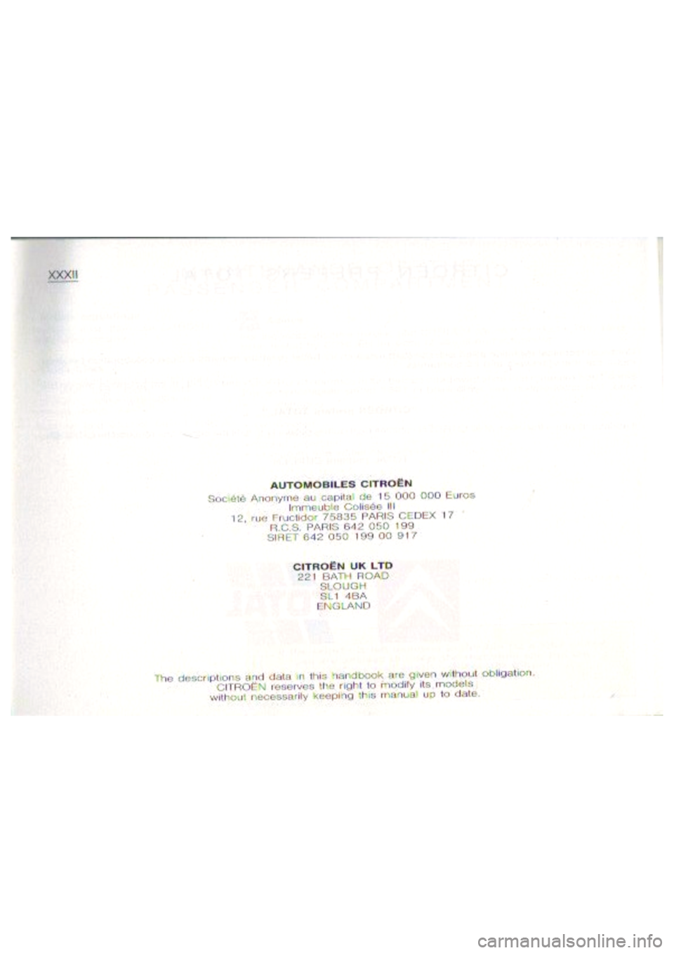 CITROEN BERLINGO VAN 2000  Owners Manual 
