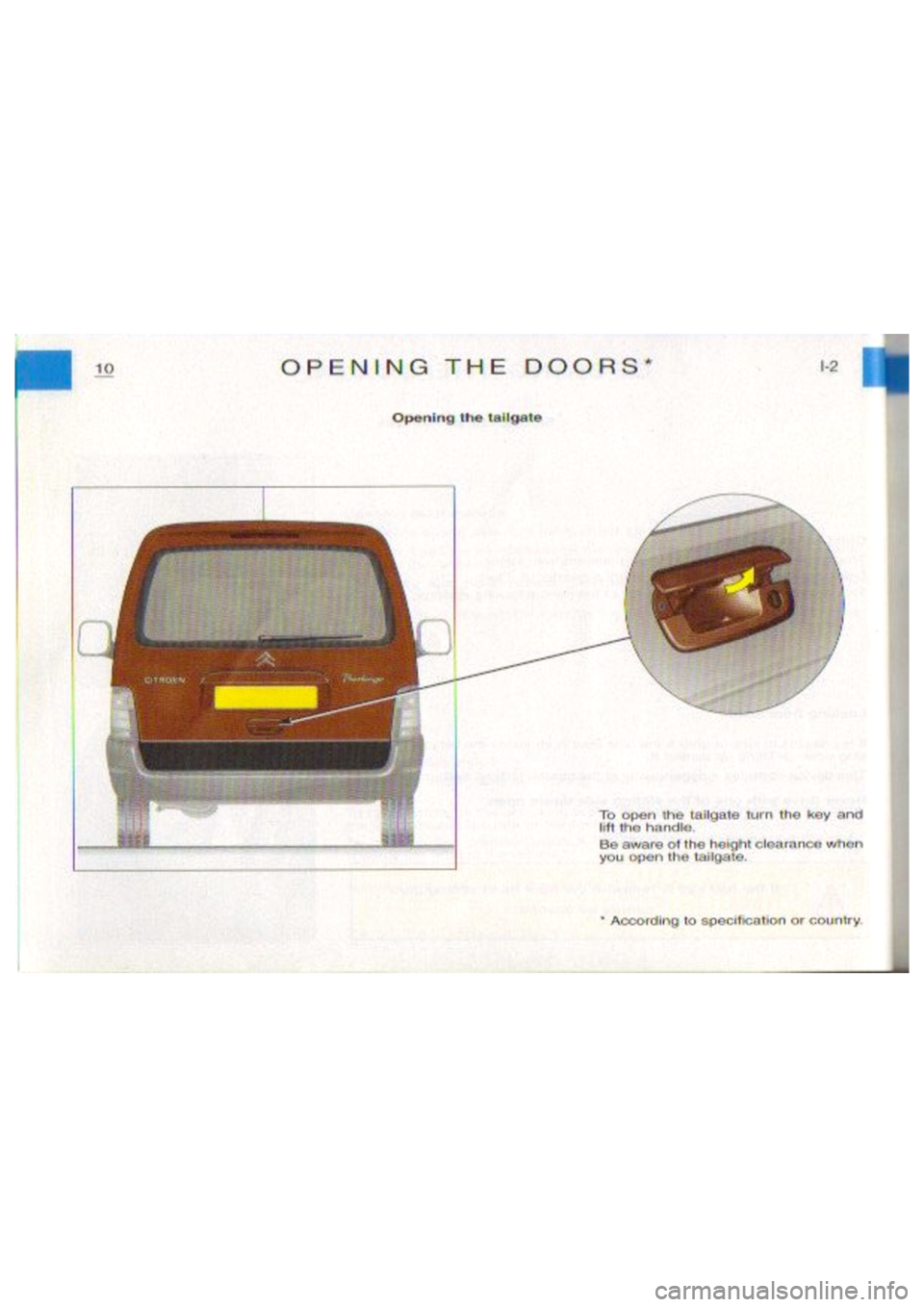 CITROEN BERLINGO VAN 1999 User Guide CITROEN BERLINGO VAN 1999 User Guide