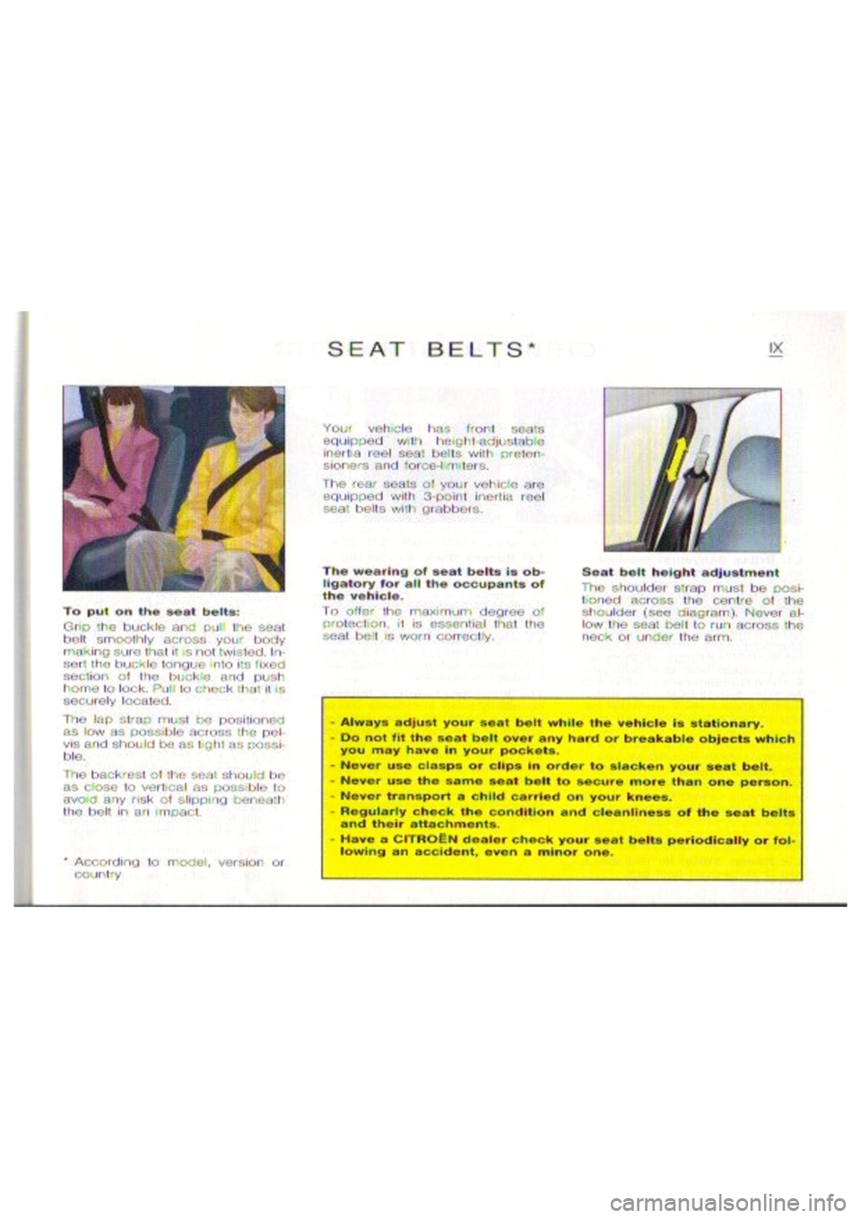 CITROEN BERLINGO VAN 1999  Owners Manual 
