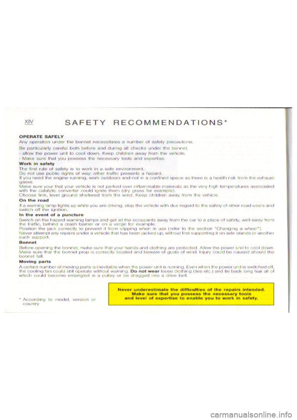 CITROEN BERLINGO VAN 1999  Owners Manual 