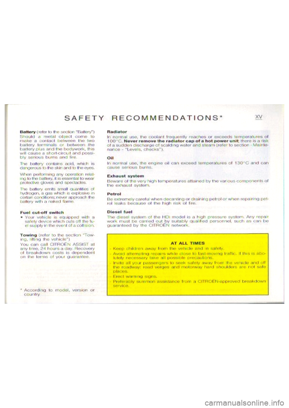 CITROEN BERLINGO VAN 1999  Owners Manual 